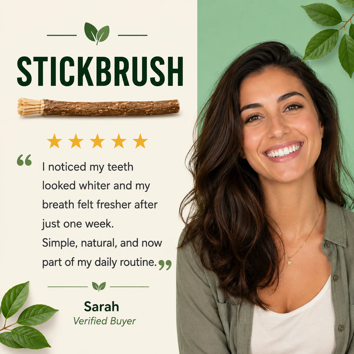 StickBrush Mint - Natural Luxora Toothbrush Stick