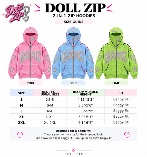 DollZip Balaclava Hoodies